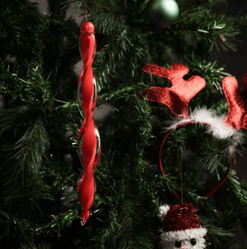 Hand Blown Frosted Glass Icicle Tree Decoration Ornament, 9 of 9