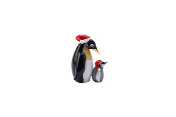 Glass Festive Penguin Family Figurine | Gift Box, 3 of 3
