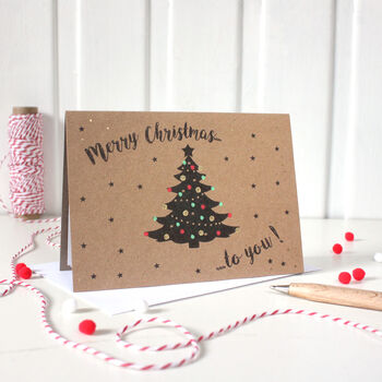 Personalised Christmas Tree Card With Gold Dots, 2 of 5
