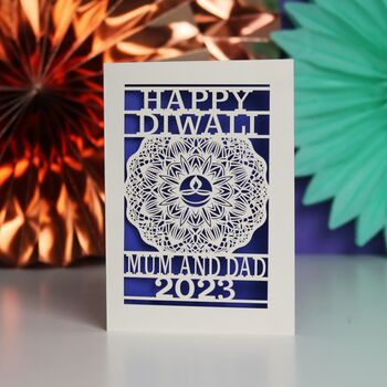 Personalised Papercut Diwali Mandala Card A5, 8 of 9