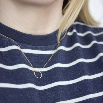 Textured Circle Necklace In 14k Gold Fill, 3 of 6