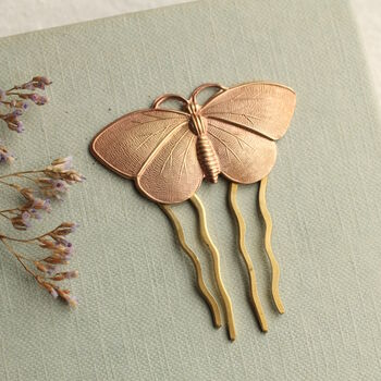 Butterfly Moth Hair Comb Bridal Decoration, 8 of 10
