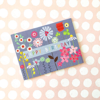 Mini Flowery Birthday Card, 3 of 5