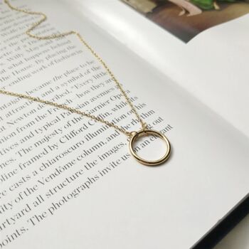 18 K Gold Or Silver Circle Necklace For Women, 7 of 10