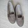 Wool Ballerina Style Slippers With Toggle Oak Brown, thumbnail 3 of 5