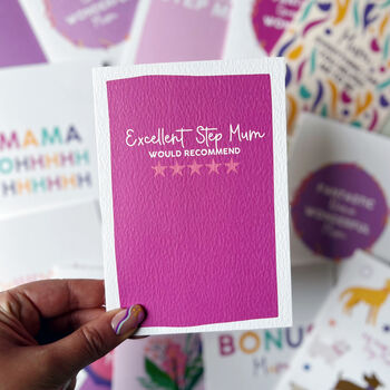 Mothers Day Card, Step Mum Card 'Excellent Step Mum', 2 of 2