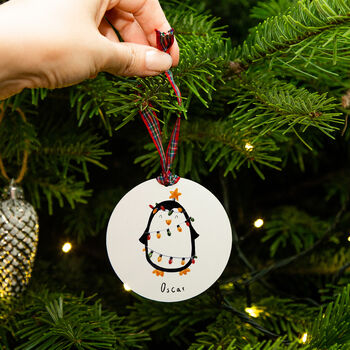 Personalised Penguin Christmas Tree Decoration, 8 of 12