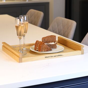 Oak Serving Tray With Personalised Option, 3 of 8