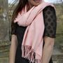 Personalised Pink Valentines Wool Blanket Scarf Gift, thumbnail 4 of 5