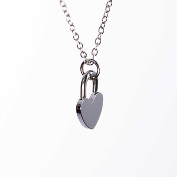 Heart Padlock Stainless Steel Friendship Necklace, 9 of 11