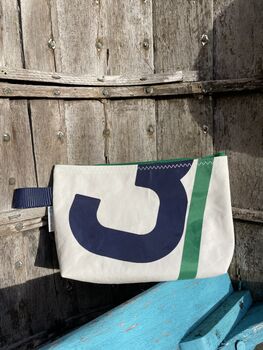 No3 Small Upcycled Versatile Sailcloth Pouch, 4 of 7