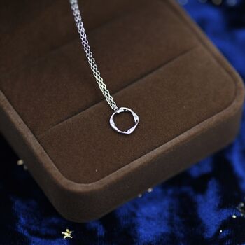 Sterling Silver Tiny Mobius Strip Pendant Necklace, 8 of 12