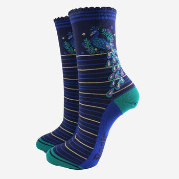 Peacock Kingfisher Birds Bamboo Socks Gift Box, 3 of 4