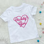 Daddy's Girl With Heart Girls T Shirt, thumbnail 1 of 4