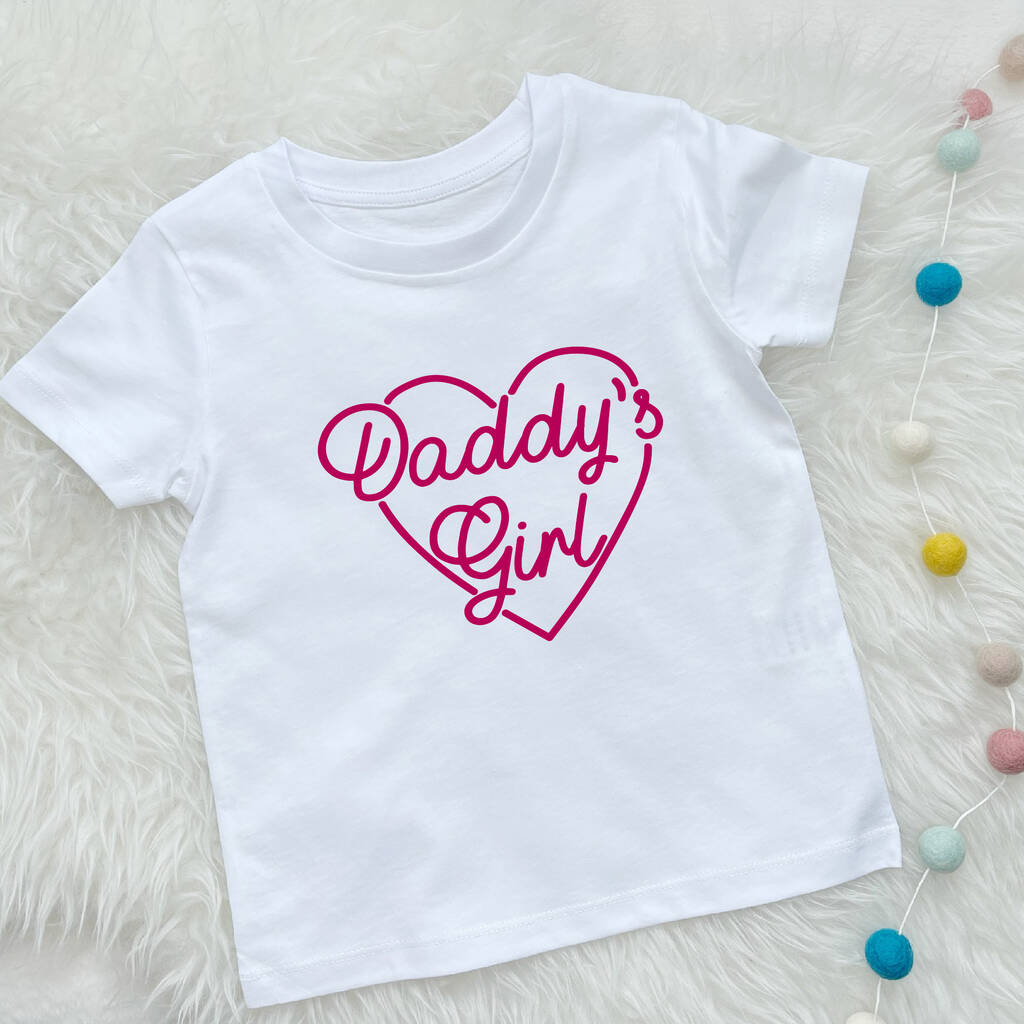 Daddy's Girl With Heart Girls T Shirt, 1 of 4