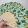 Handheld Pineapple Folding Fan, thumbnail 1 of 3