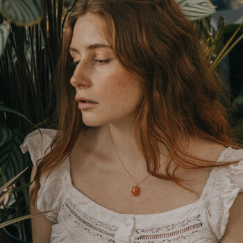 Orange Agate Pendant Necklace, 3 of 5