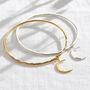 Personalised Crescent Moon Bangle, thumbnail 1 of 8