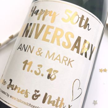 Personalised Anniversary Champagne/Prosecco Gift Label, 4 of 8