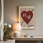Personalised Forever Heart Couple's Initials Print, thumbnail 6 of 11