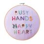 Busy Hands Happy Heart Embroidery Hoop Kit, thumbnail 3 of 6