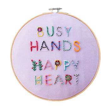 Busy Hands Happy Heart Embroidery Hoop Kit, 3 of 6