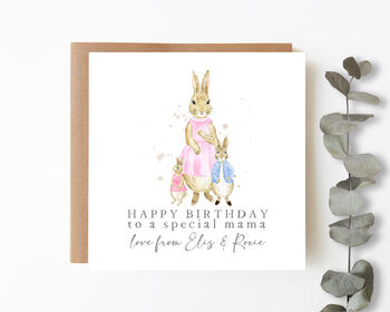 Personalised Birthday Card For Mum Rabbits, 2 of 4