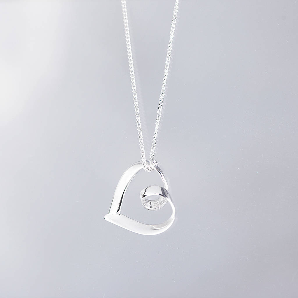 Silver Open Heart Necklace By Peony Love | notonthehighstreet.com