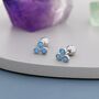 Blue Opal Trio Screw Back Earrings, thumbnail 7 of 12