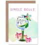 Gingle Jingle Bells Gin Alcohol Christmas Card, thumbnail 1 of 4