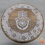 Wooden Gift For Mum,Tripod Table Featuring A Hamsa Hand, thumbnail 7 of 7