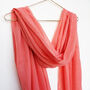 Coral Coloured Light Summer Weight Scarf, thumbnail 3 of 9