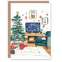 Cosy Decorated Home Tree Gifts Xmas Christmas Card, thumbnail 1 of 4