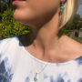 Lotus Flower Turquoise Silver Necklace And Earring Set, thumbnail 2 of 10