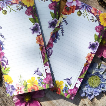 Colourful Flowers Long Notepad, 2 of 3