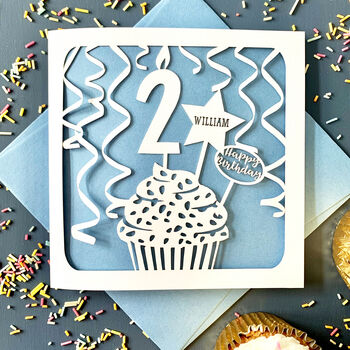 Personalised Cupcake 2nd Birthday Card, 2 of 4