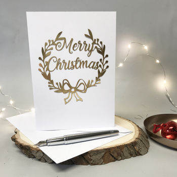 Paper Cut Luxury Gold Christmas Card, 7 of 12