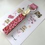 Personalised Pink Leopard Pink Glitter Stick Keyring, thumbnail 3 of 3