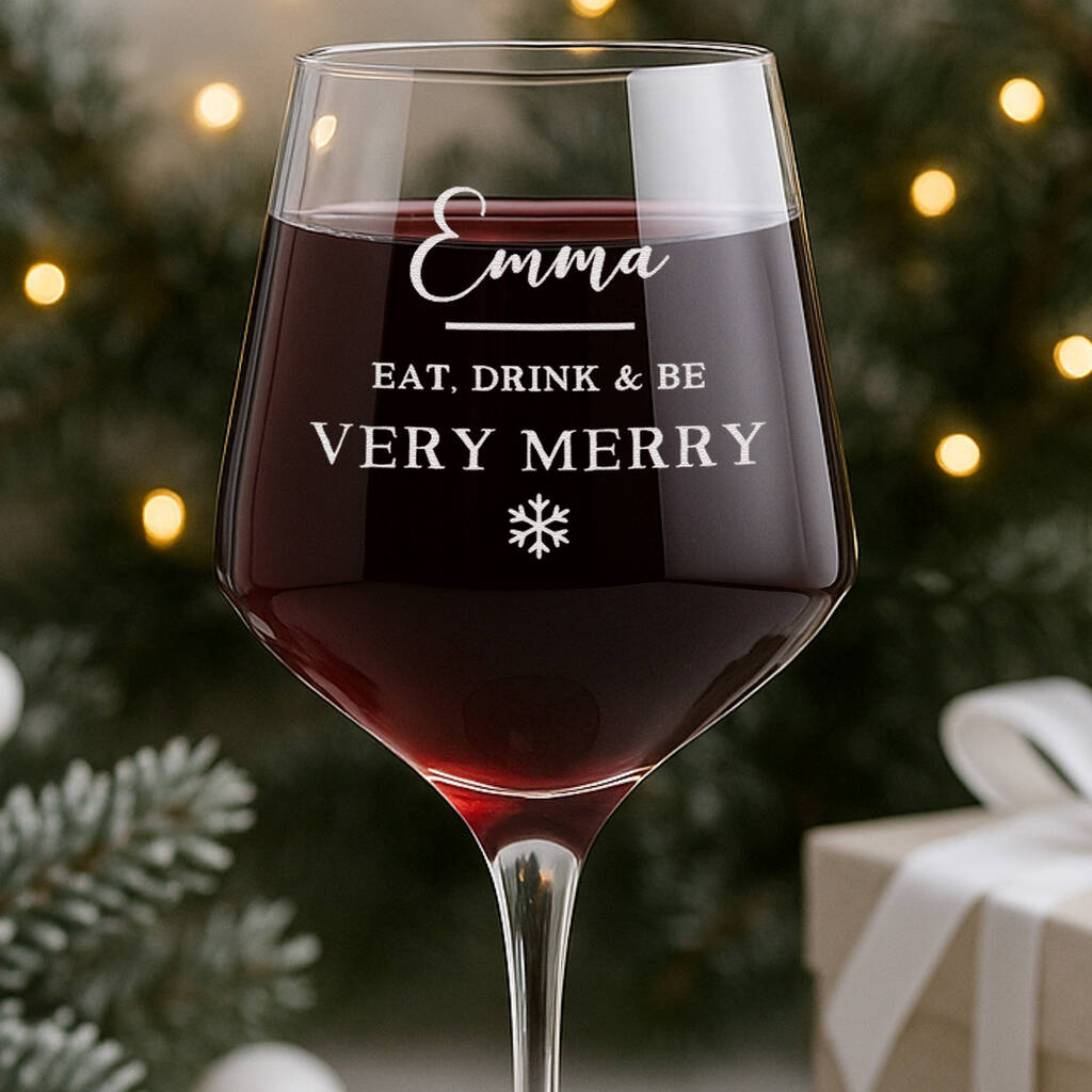 Personalised Funny Christmas Wine Glass, 1 of 6