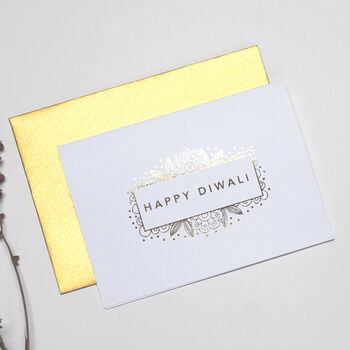 Diwali Card With Ganesha Design In Gold, 7 of 7