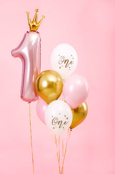 Pink Gold One 1st Birthday Balloon Bunch, 2 of 2