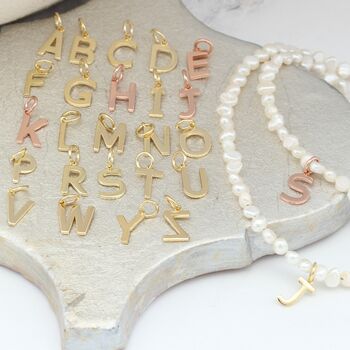 Pearl Choker Necklace With Gold Vermeil Initial Charm, 6 of 13