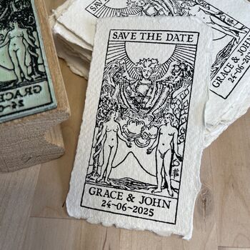 Save The Date Rubber Stamp – Lovers Tarot, 3 of 7