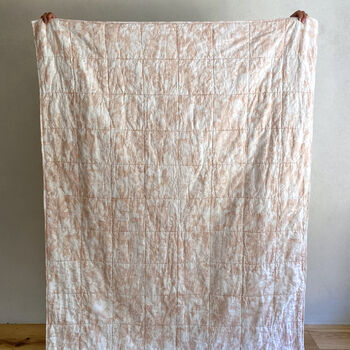 Everly Linen Quilted Throw Pale Pink, 2 of 8