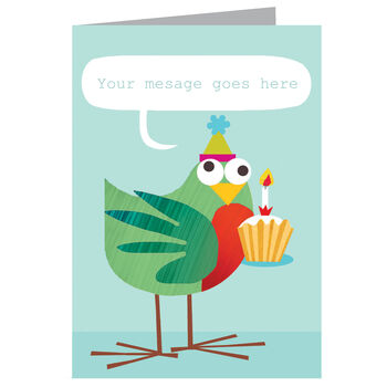 Personalised Bird With A Cake Card, 2 of 3