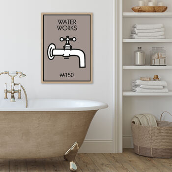 Monopoly Water Works Bathroom Print, 7 of 9