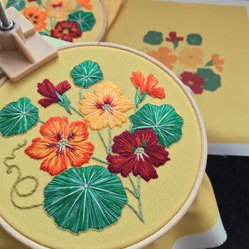 Nasturtium Floral Embroidery Kit, 2 of 6