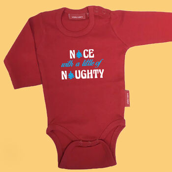 Personalised Nice/Naughty Christmas Babygrow/T Shirt, 3 of 11