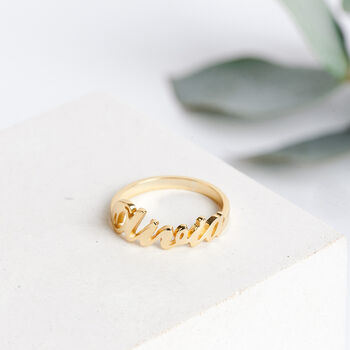 Personalised Script Name Ring In Sterling Silver Or Gold, 2 of 12