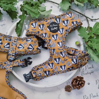 Woodland Badger Dog Harness With Optional Set, 2 of 12